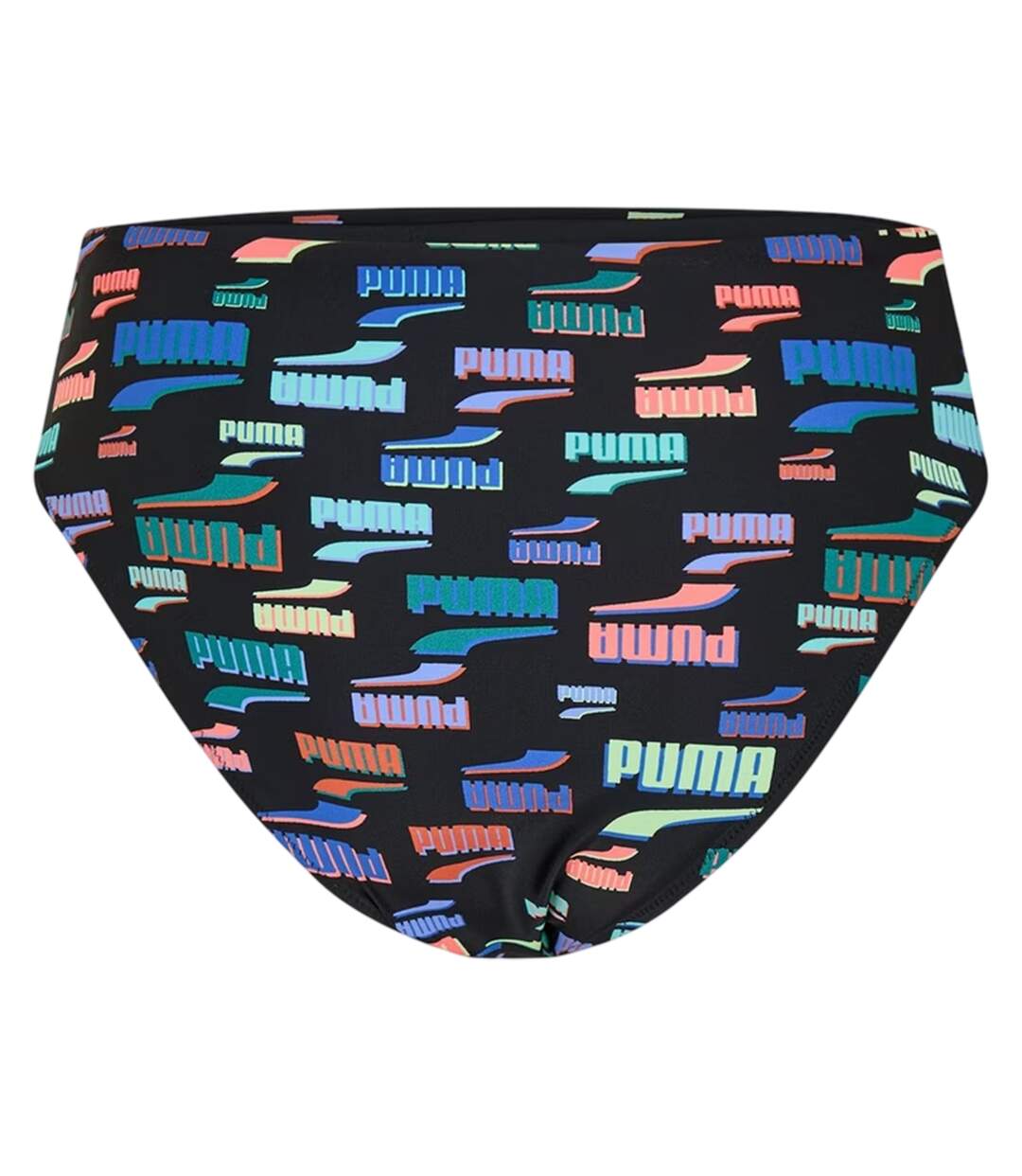 Womens/ladies All Over Logo Bikini Bottoms Black Multicoloured Puma-2