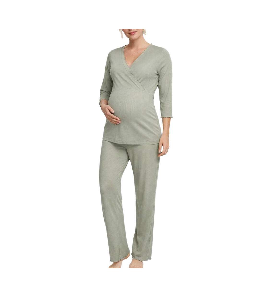 Pyjama de grossesse vert femme mamalicious payton-1