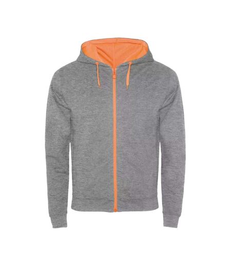 Veste De Survêtement Fuji Adulte Gris Chiné Orange Fluo Roly