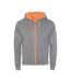 Veste De Survêtement Fuji Adulte Gris Chiné Orange Fluo Roly-1