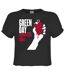 Womens/ladies American Idiot Green Day Crop T-shirt Charcoal Amplified-1