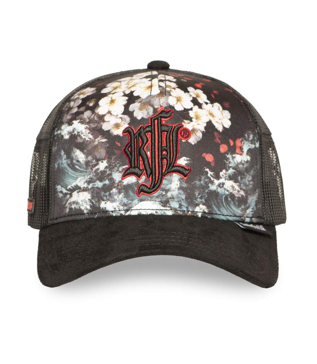 Casquette trucker imprimée avec filet et logo brodé Sakura Waves Rock'n Free Life-2