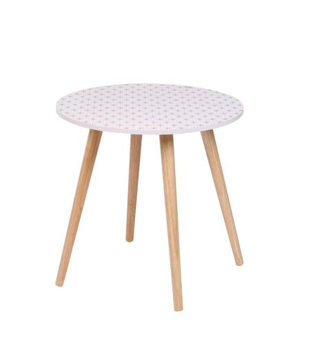 Table d'appoint scandinave Fjord - Diam. 48 cm - Blanc