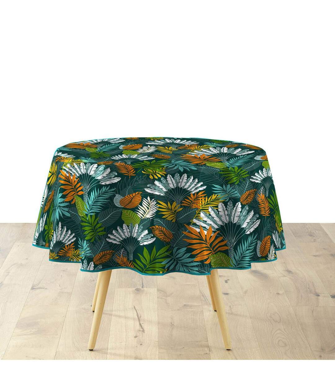 Nappe Ronde Imprimé Panazio 160cm Vert-1