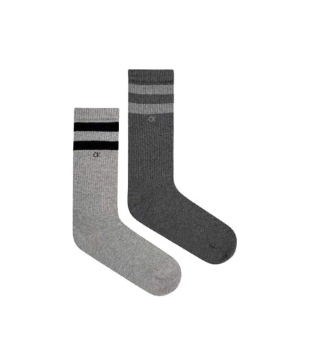 Chaussettes Motif/style Rayures Contrastées Homme Gris Calvin Klein