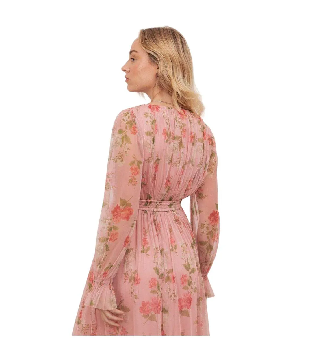 Robe Longue Manches Longues Motif/style Floral Femme Rose Anaya With Love-4
