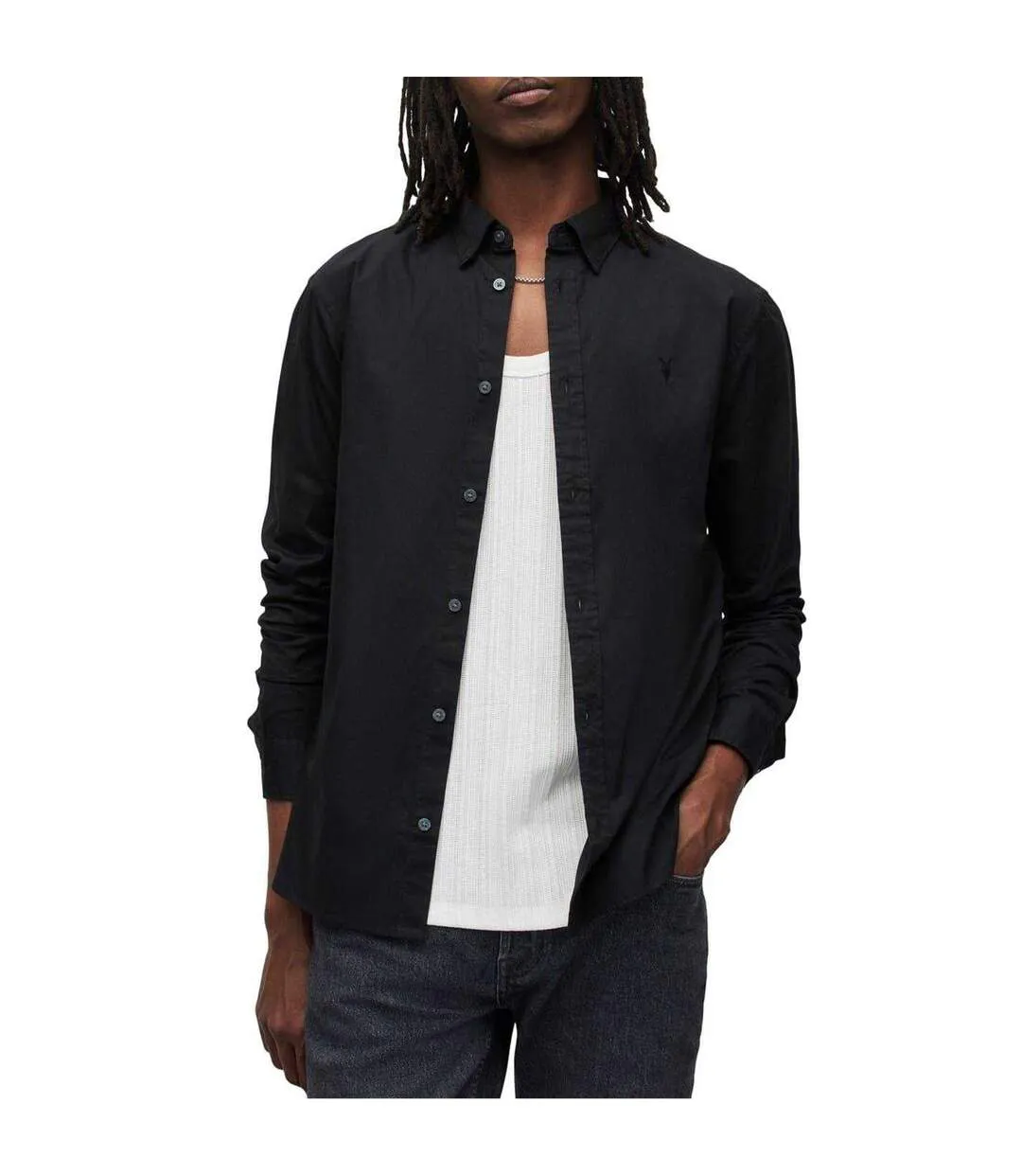 Chemise Manches Longues Hawthorne Homme Noir AllSaints-4