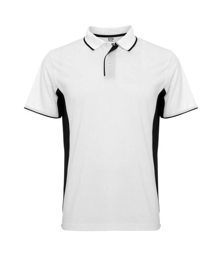 Polo montmelo adulte blanc/noir solide Roly