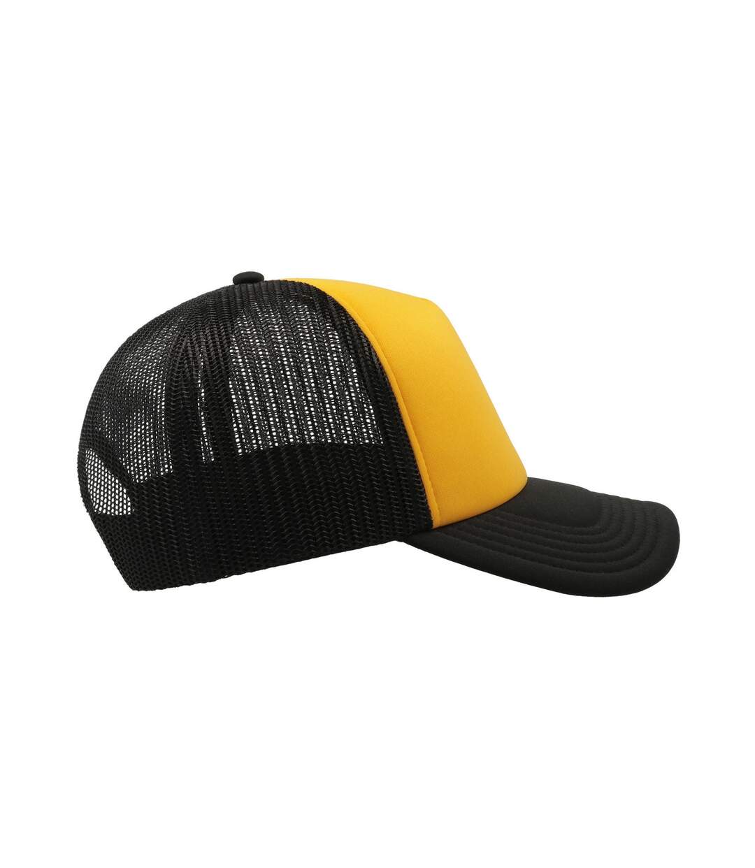 Casquette style trucker rapper mixte jaune / noir Atlantis