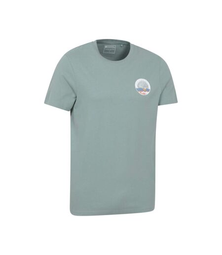 Mens St Davids Printed Organic T-shirt Pale Green Mountain Warehouse