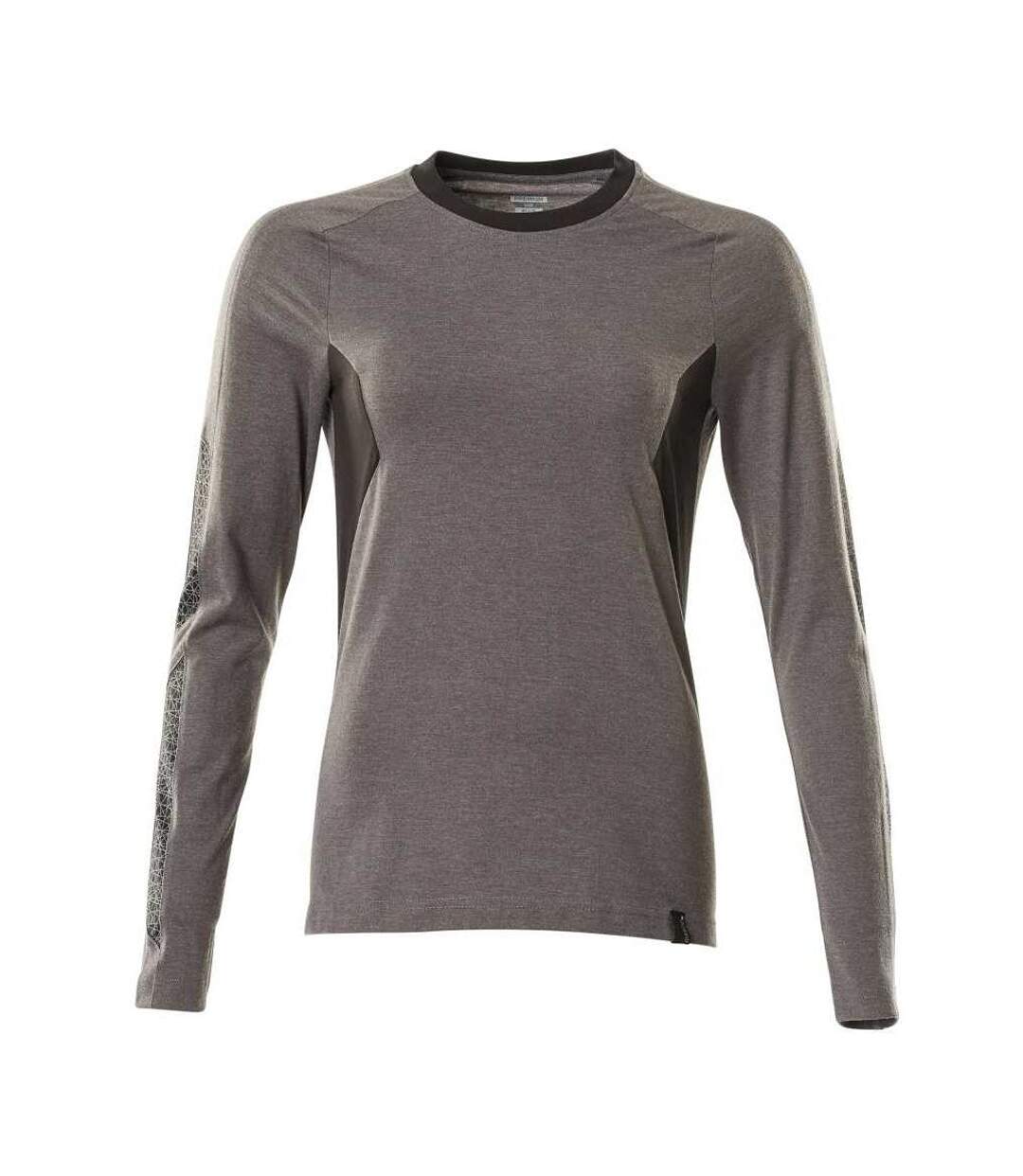 Womens/ladies Accelerate Long-sleeved T-shirt Dark Anthracite Black Mascot-1