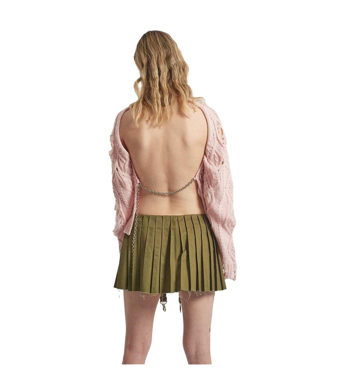 Womens/ladies Disciple Cable Knit Maxi Dress Pink The Ragged Priest-2