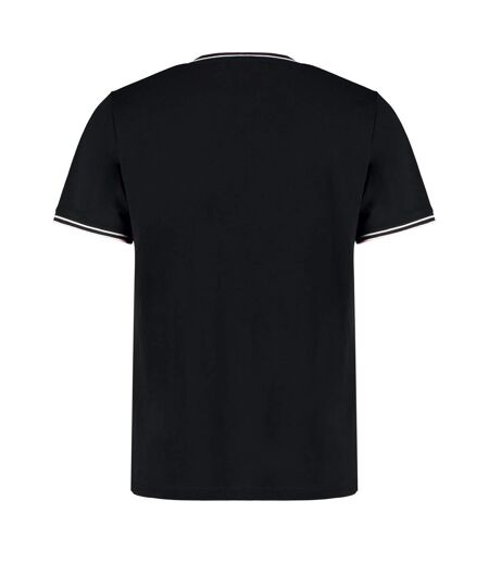Kustom Kit Mens Tipped Fashion T-Shirt (Black/White/Red) - UTRW9458
