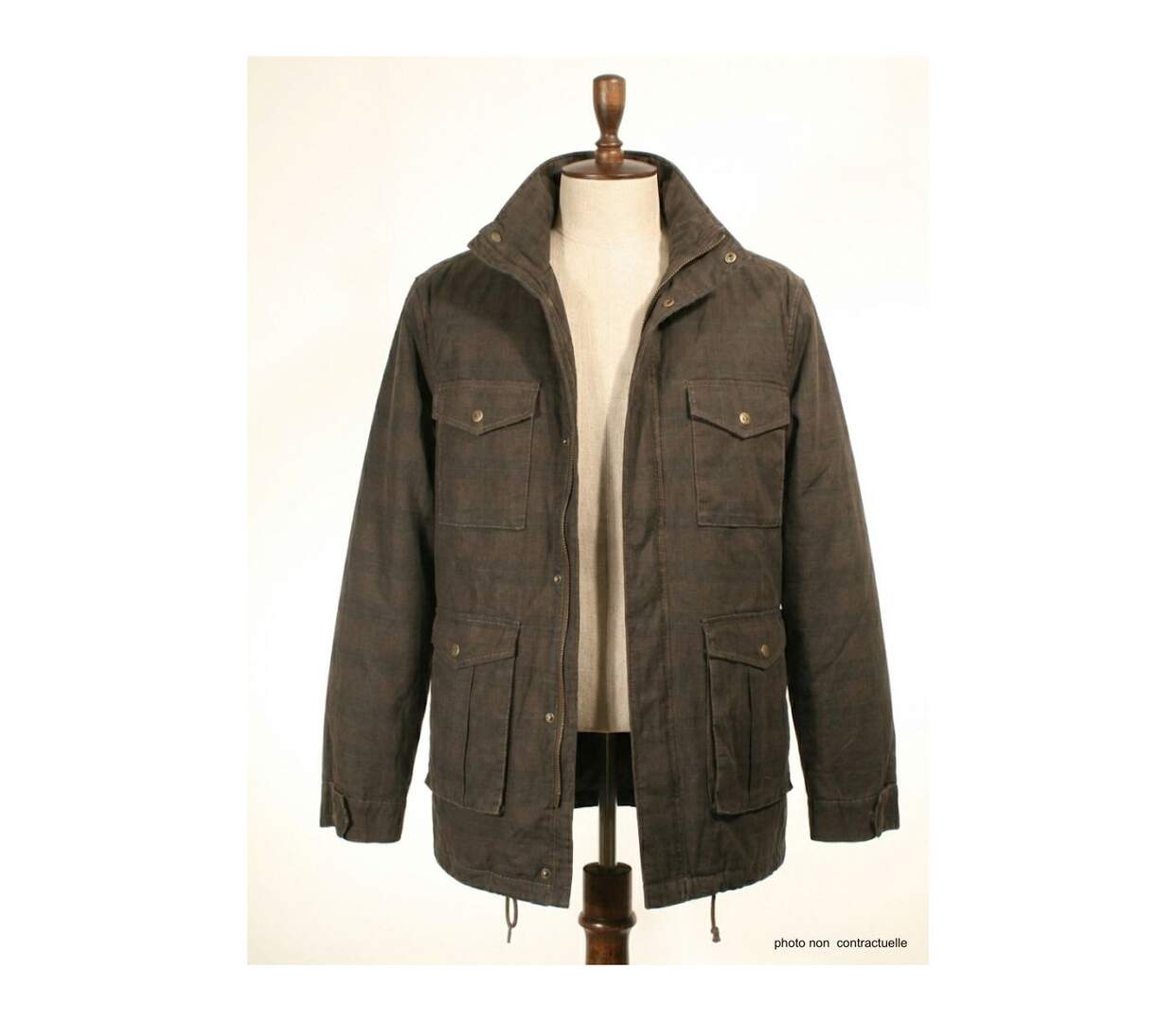 Parka Saharienne Winchester Marron à Carreaux – Doublée & Multi-poches-3