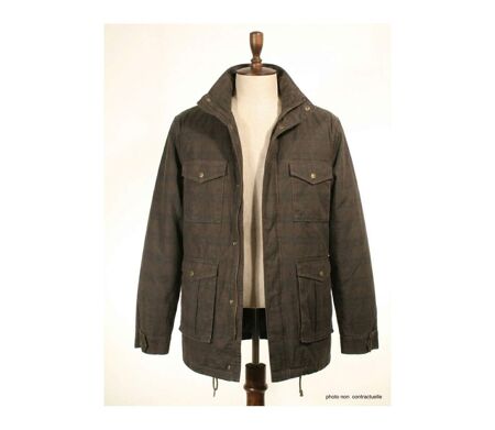Parka Saharienne Winchester Marron à Carreaux – Doublée & Multi-poches