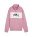 Womens/ladies Colour Block Zip Neck Sweatshirt Mauved Out Puma-2