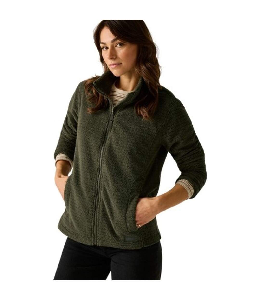 Veste Polaire Heidy Femme Kaki Foncé Regatta-1