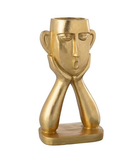 Vase Design sur Socle Tête 35cm Or