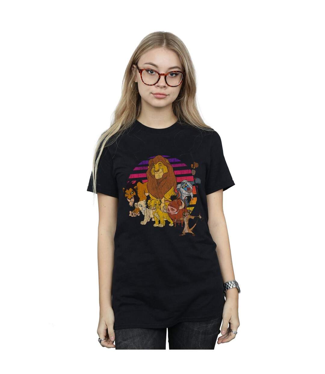 Disney Womens/Ladies The Lion King Pride Family Cotton Boyfriend T-Shirt (Noir) - UTBI29121-2