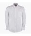 Kustom Kit Mens Slim Fit Stretch Long Sleeve Oxford Shirt (White)