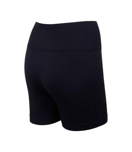 Womens/ladies plain active shorts black Silky