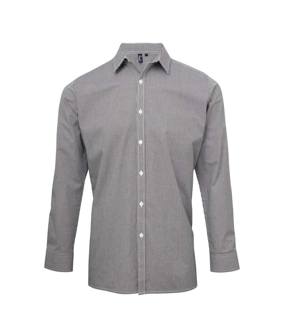 Chemise à carreaux manches longues - Homme - PR220 - noir-2