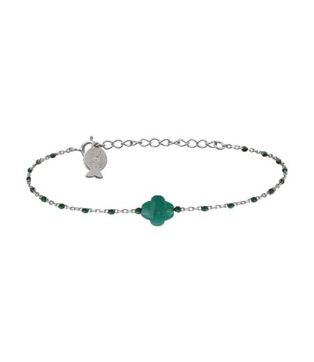Bracelet argent/vert femme clio blue br0047