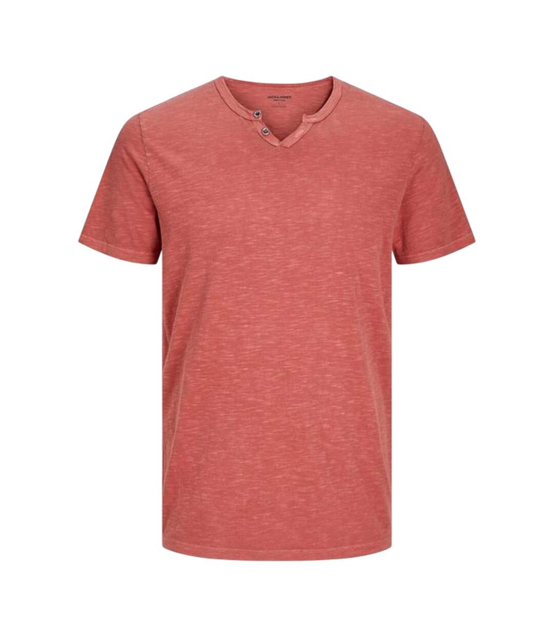 Mens Notch Neck Regular T-shirt Red Ochre Jack And Jones-2