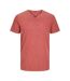 Mens Notch Neck Regular T-shirt Red Ochre Jack And Jones-2