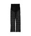 Womens/ladies Crochet Wide Leg Trousers Black Off White-3