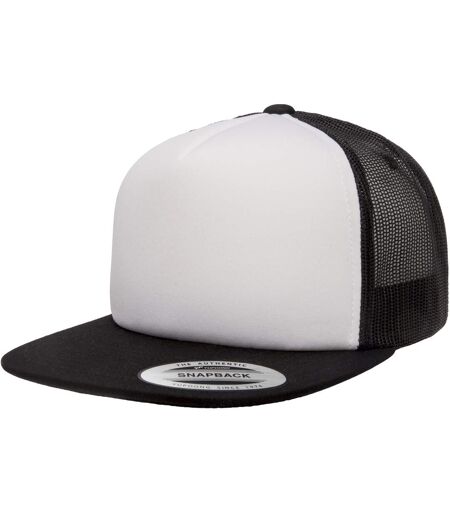 Flexfit Unisex Foam Trucker Cap (Black/White/Black) - UTPC3714