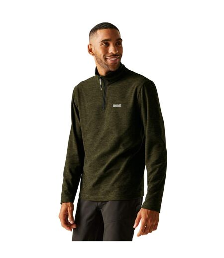 Mens Thompson Marl Half Zip Fleece Jacket Olive Night Regatta