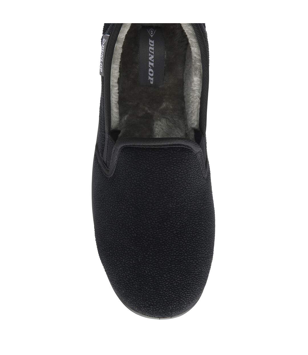 Mens Textured Full Slippers Black Closed Back Cushioned UK 6-13-3