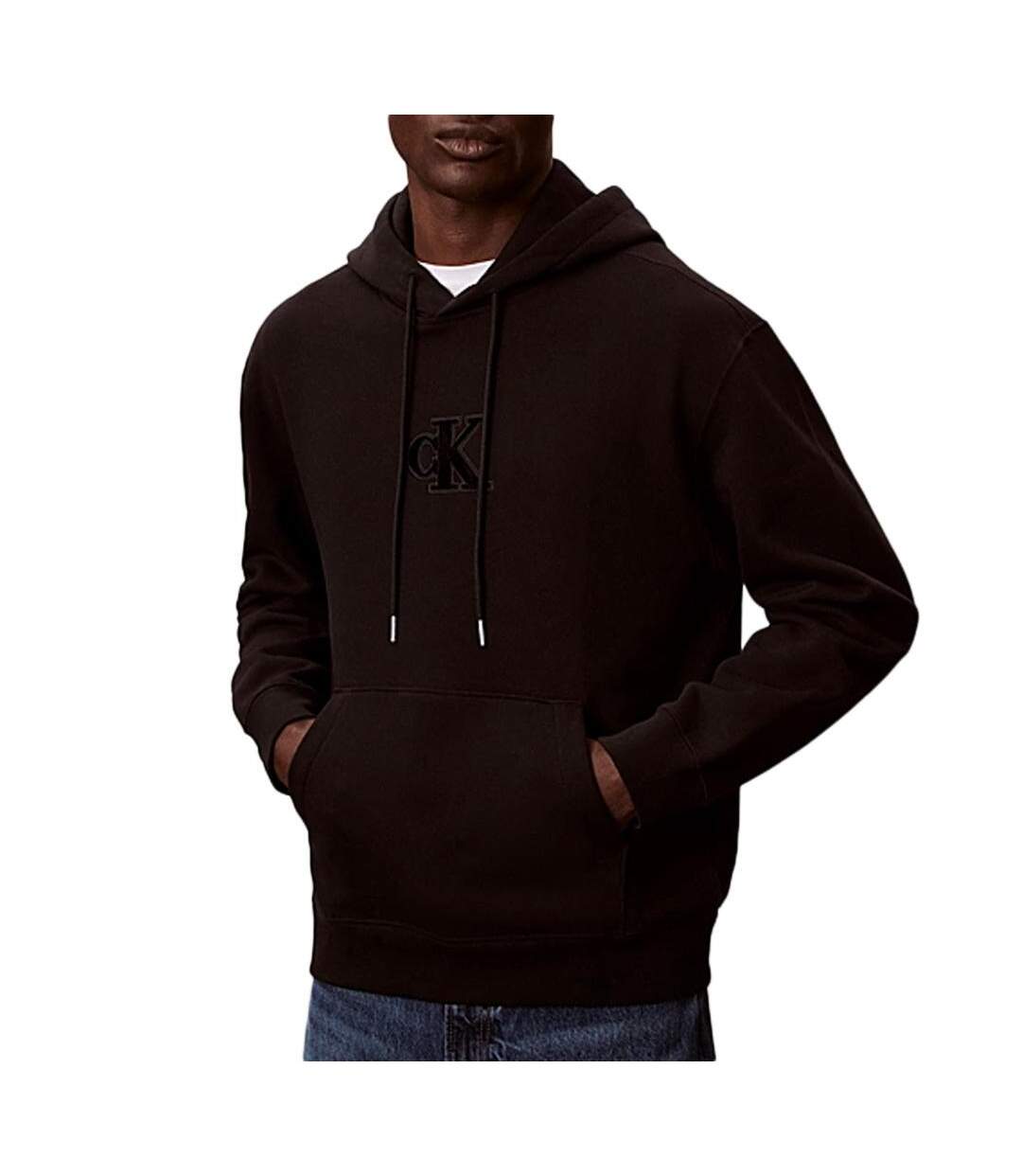 Sweat à capuche noir homme calvin klein jeans 3500-1
