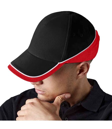 Casquette de baseball unisexe noir/rouge/blanc Beechfield Beechfield