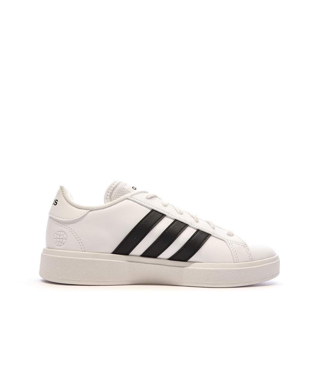 Baskets blanches/noires femme adidas grand court base 2.0-2