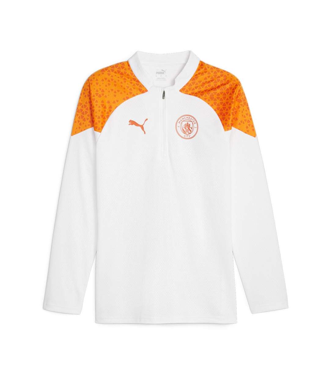 Manchester City Sweat 1/4 Blanc/Orange Homme Puma 2023/2024 - L-1