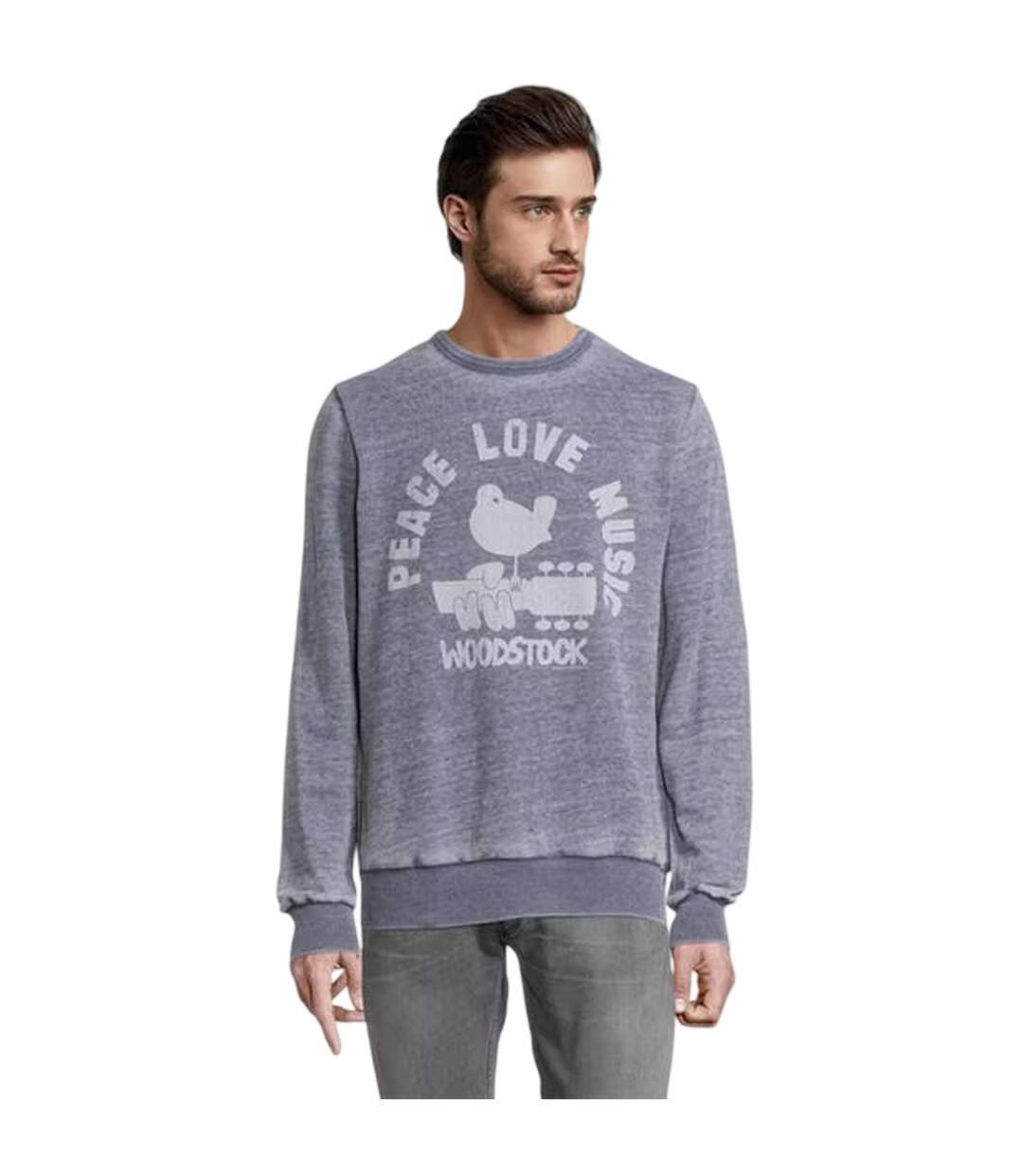 Sweat Peace Love Music Homme Gris Woodstock-2