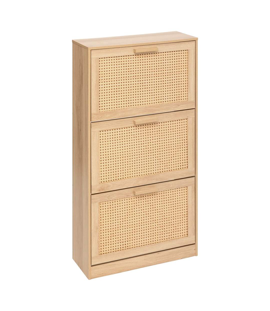 Range chaussures 3 portes effet cannage DRAWY - Beige-1