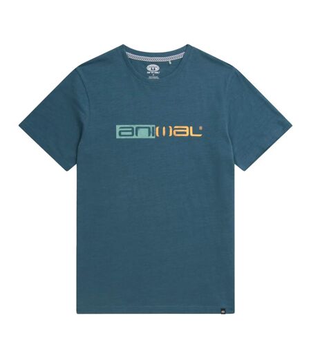 Animal Mens Jacob Distressed Logo Natural T-Shirt (Teal) - UTMW2437