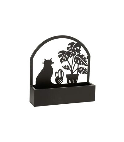 Jardinière Murale en Métal Chat 50cm Noir