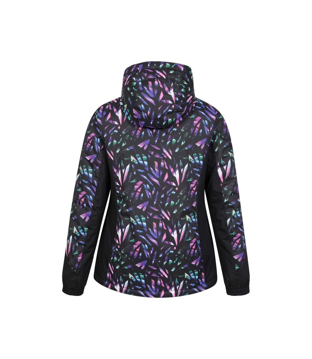 Womens/ladies dawn ii kaleidoscope ski jacket black/teal Mountain Warehouse