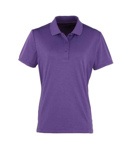 Polo coolchecker femme violet Premier