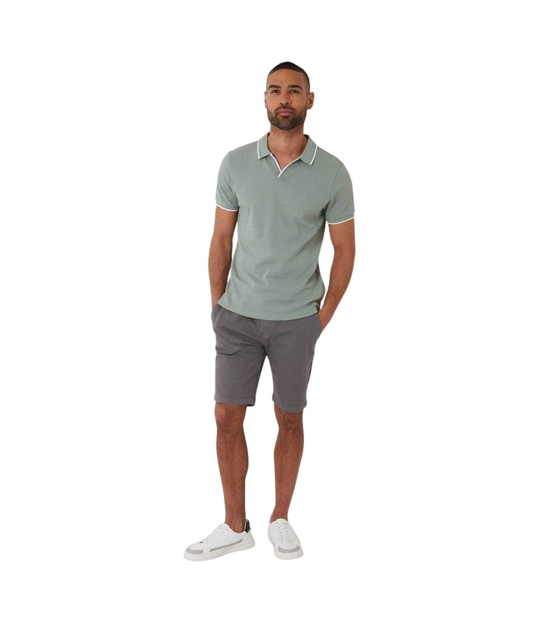 Polo Marriage Homme Vert De Gris Clair Threadbare-1