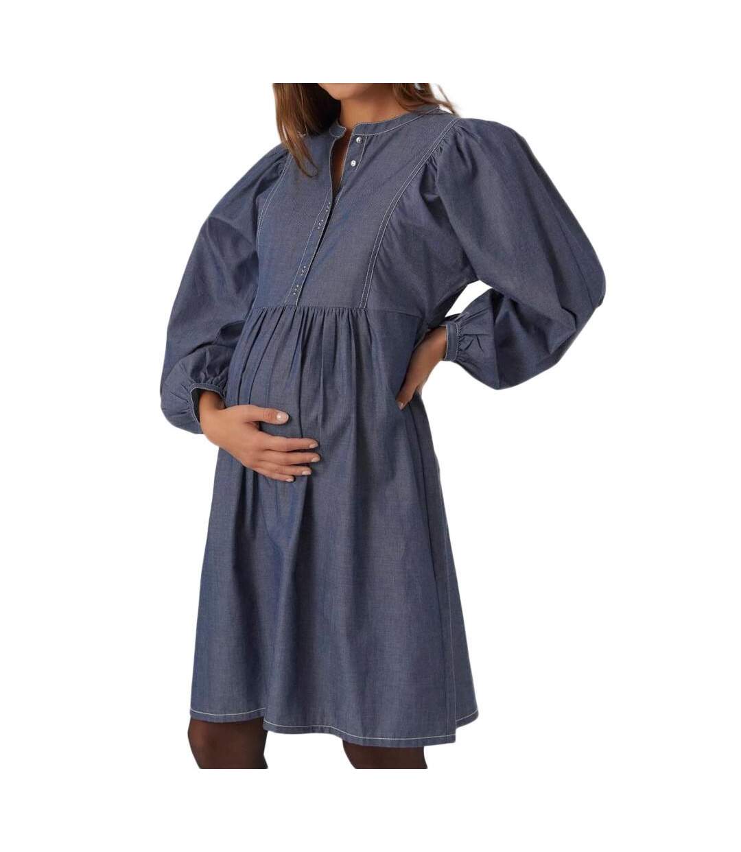 Robe bleu foncé femme mamalicious jeanne-1