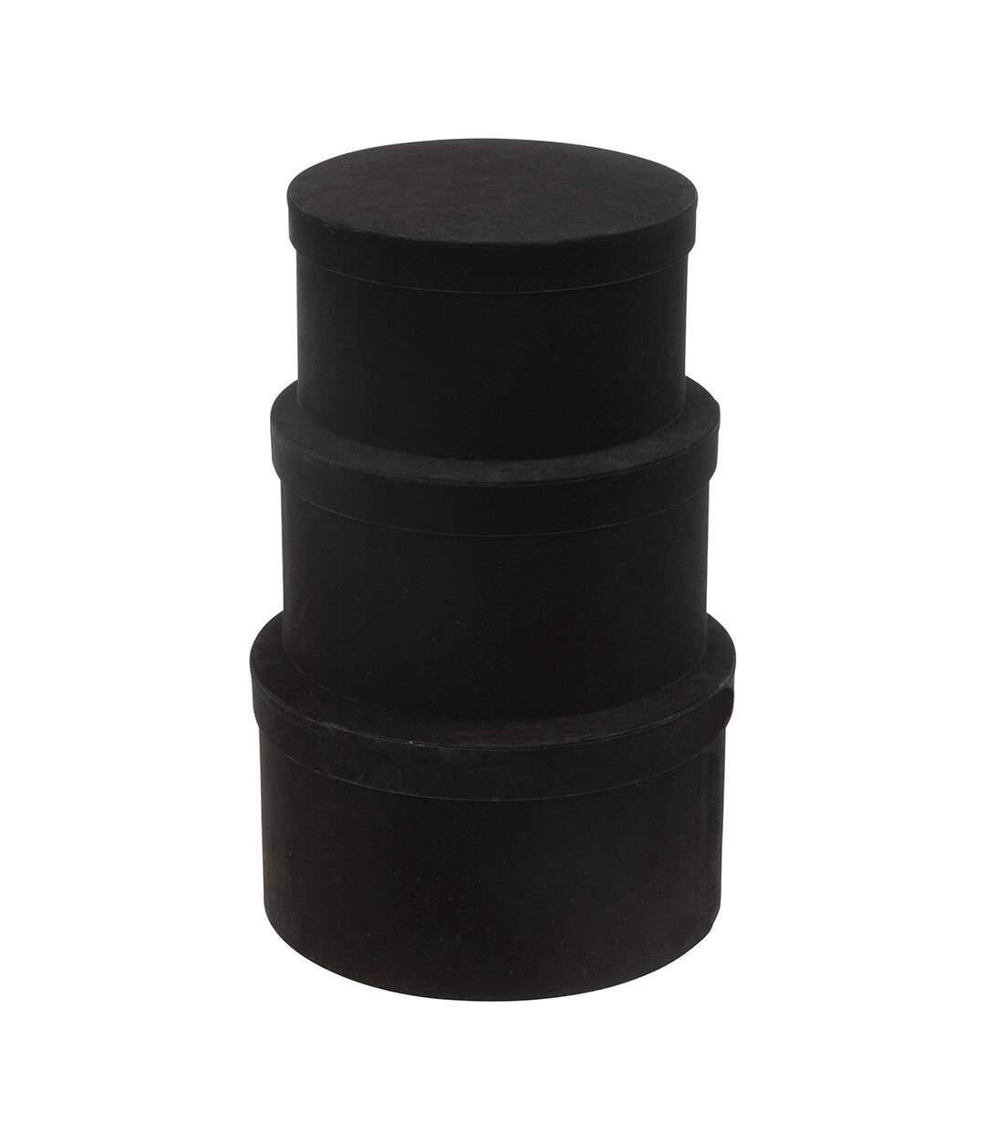 Lot de 3 Boîtes de Rangement Rondes Plates Vaughn 32cm Noir-2