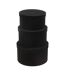 Lot de 3 Boîtes de Rangement Rondes Plates Vaughn 32cm Noir-2