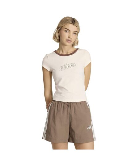 T-shirt Motif/style Contour Du Logo Femme Beige Foncé Adidas