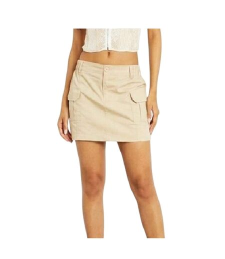 Womens/ladies Cargo Mini Skirt Beige Missy Empire