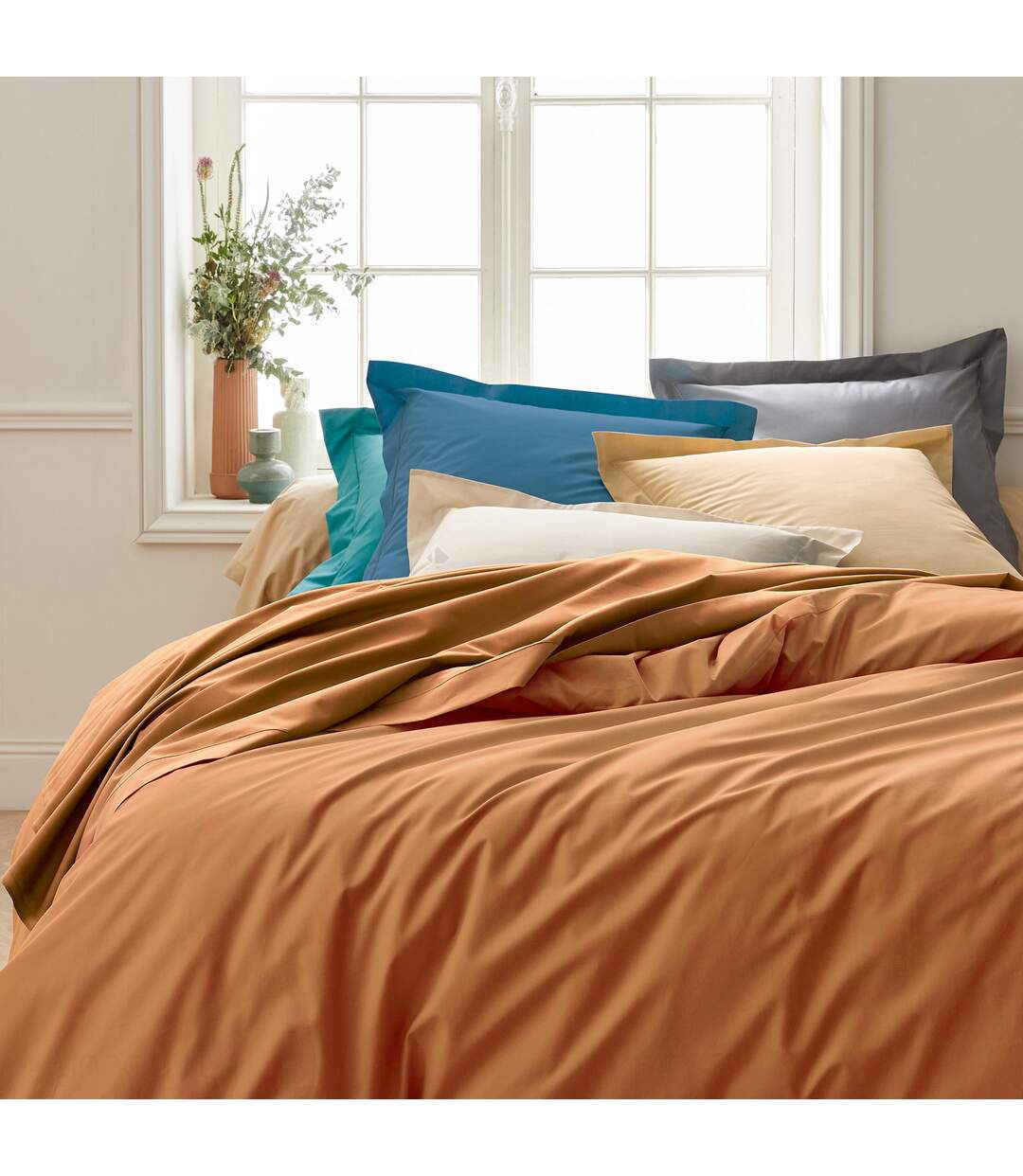 Drap housse en percale de coton uni PASSION PERCALE Bonnet de 30 cm-2